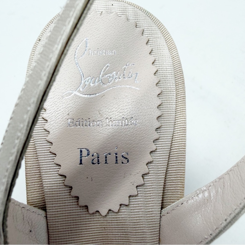 Christian Louboutin Queenissima Sling Crystal Slingback Heels Size 37 - Picture 6 of 14